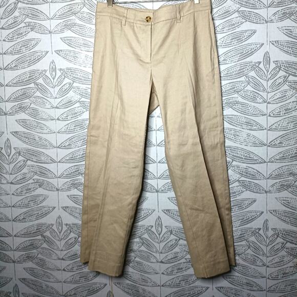 J Jill Linen Pants Stretch Tan Neutral Khaki - Picture 1 of 6